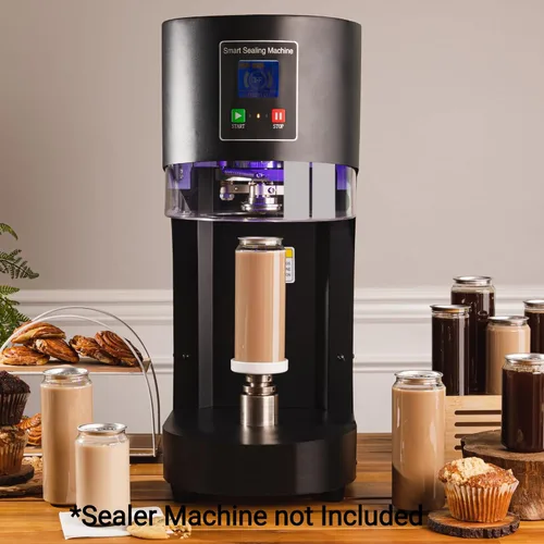 Vista 6 de Hammont - 100 unidades de botellas de jugo de plástico con tapas – Tazas sellables para batidos, Boba y café helado – Recipientes de bebidas