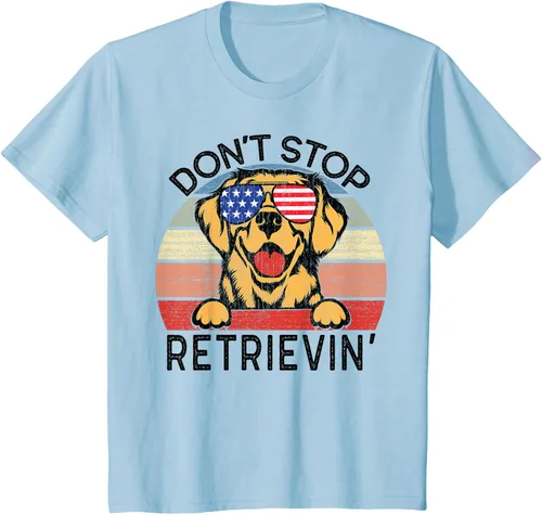 Vista 7 de Golden Retriever Dog Don't Stop Retrievin' Camiseta, Gris