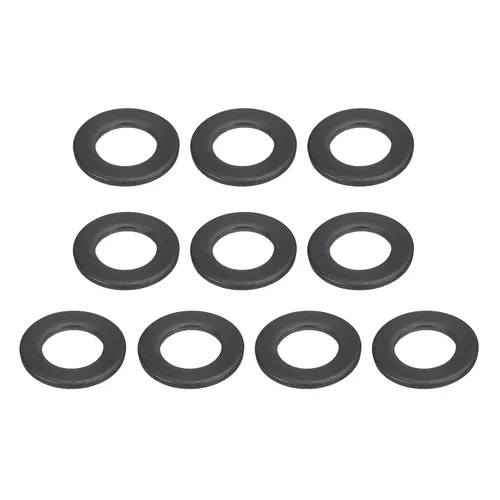 Vista 35 de Uxcell Arandela plana de acero al carbono para pernos M8, 10 piezas M8 x 16 x 1.5mm, aleación de acero negro oxidado de grado 8.8, sujetadores