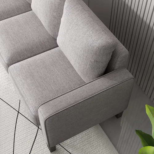 Vista 8 de Harper & Bright Designs Sofá de almacenamiento de 3 asientos, moderno sofá tapizado cómodo con almacenamiento oculto y patas de madera para espacio