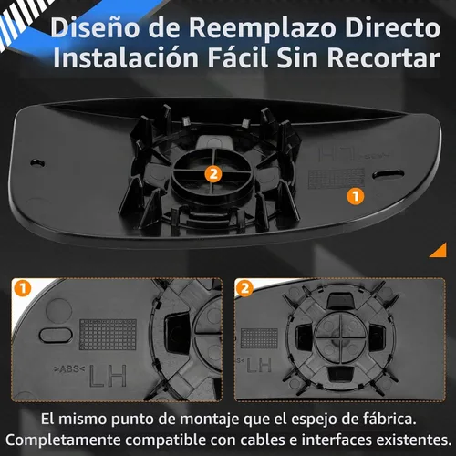 Vista 3 de Espejo lateral del conductor de repuesto para Dodge Ram 1500 2500 3500 4500 5500 2009 2010 2011 2012 2013 2014 2015 2016 2017 2018 2019 2020 - Lado