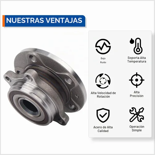 Vista 5 de PAROD 513253 2 piezas Conjunto de cubo de rodamiento de rueda delantera para Audi A3 Quattro Q3 TT 12-18 VW Beetle 09-17 CC 07-16 Eos 10-14 Golf