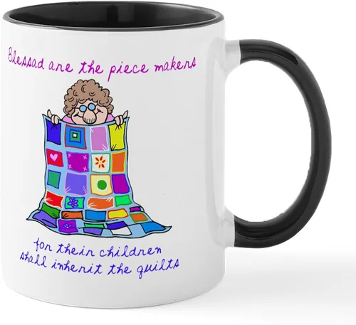 Vista 23 de CafePress I'd Rather Be Quilting Mug Taza de café de cerámica de 11 oz (11.0 fl oz)