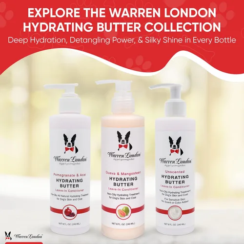 Vista 6 de Warren London Mantequilla Hidratante Acondicionador Sin Enjuague para Mascotas para Perros Loción para Piel y Pelaje Acondicionador de Aloe