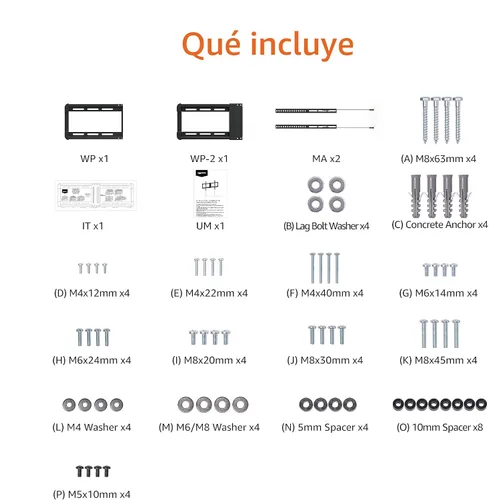 Vista 6 de Amazon Basics Soporte de pared para TV de perfil bajo con nivelación horizontal posterior a la instalación para televisores de 32 a 86 pulgadas
