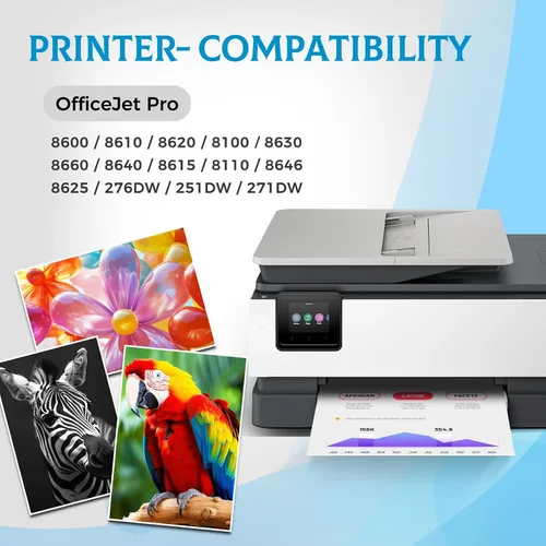 Vista 2 de Cartuchos de tinta 950XL 951XL OfficeJet Pro 8600 8610 8620 Compatibles para HP 950 951 XL Paquete combinado de tinta para impresora HP950XL HP951XL