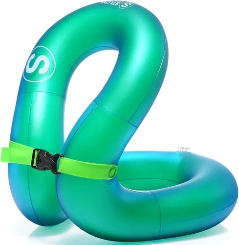 Vista 7 de Chaleco de natación, chaqueta de natación inflable, flotadores de piscina, flotación ligera para niños pequeños, adolescentes y adultos