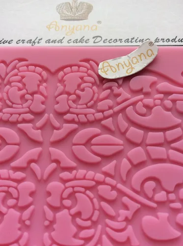 Vista 3 de Fleur de lis - Molde de encaje para tartas, moldes de encaje de silicona para decoración de pasteles, decoración de cupcakes