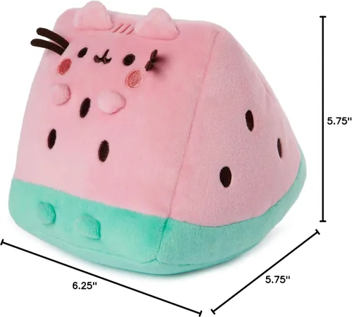 Vista 9 de GUND Pusheen - Peluche de sandía para gatos de 8 años en adelante, rosa/verde, 6 pulgadas