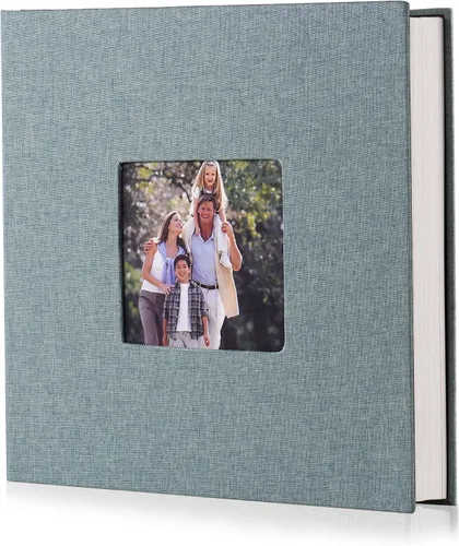 Vista 34 de HoneyTolly Álbum de fotos autoadhesivo para fotos de 4 x 6 imágenes, cubierta magnética de lino, 15 hojas/30 páginas en blanco para bodas Beige claro