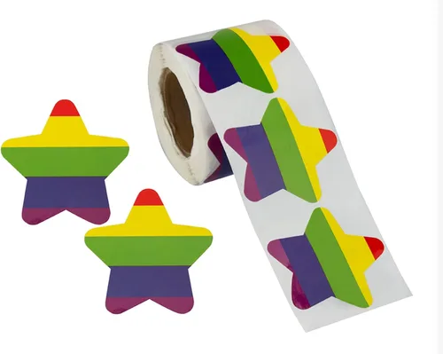 Vista 25 de Pegatinas de bandera bisexual para el mes del orgullo - Venta al por mayor Bi-Pride en un rollo (2 rollos - 500 calcomanías)