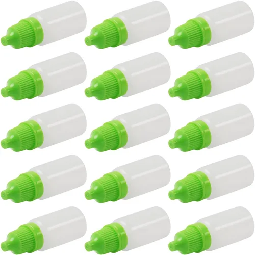 Vista 6 de Othmro Botellas cuentagotas de plástico de ojo de laboratorio de polietileno de 0.3 onzas, 50 piezas, gotero líquido exprimible de 0.0 fl oz, boca
