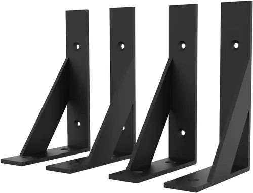 Vista 9 de SOGAL Soporte de estante de 3 x 4 pulgadas, soportes de estante negros, soportes de estante pequeños, soportes angulares de soporte de estante