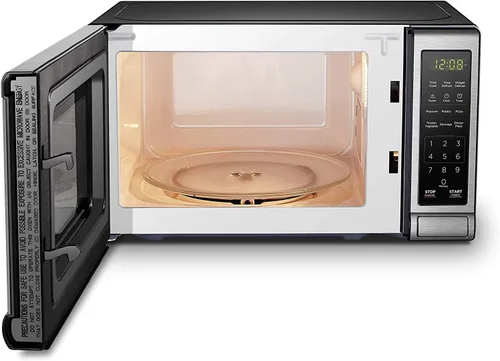 Vista 7 de BLACK+DECKER EM720CB7 Horno microondas digital con puerta giratoria con botón, bloqueo de seguridad para niños, 700 W, acero inoxidable, 0.7 pies