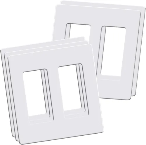 Vista 20 de Placas de pared decorativas sin tornillos, cubiertas de tomacorriente seguras para niños de 3 bandas, tamaño estándar 4.68" x 6.54", placa frontal