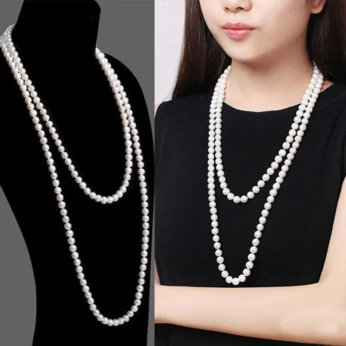 Vista 4 de Collar de perlas collar de cuentas para boda trabajo viajes bonito regalo para mujeres y niñas
