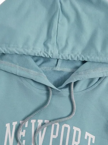 Vista 3 de SweatyRocks Sudadera con capucha para mujer con estampado de letras, manga larga, sudadera con capucha