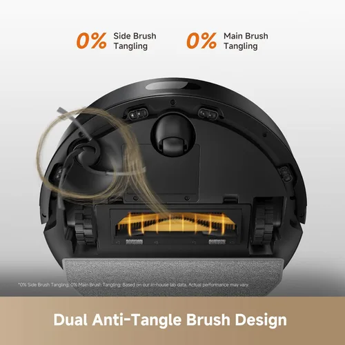 Vista 5 de DREAME D20 Air Plus Robot Vaccum and Mop Combo con succión de 20,000 Pa, tecnología antienredos, muelle de vaciado automático, limpieza profunda