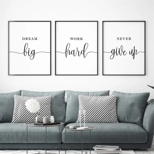 Vista 20 de NATVVA Pósteres de lienzo blanco y negro con texto en inglés "Eat Pray Love", impresiones artísticas de 3 piezas con marco interior de madera
