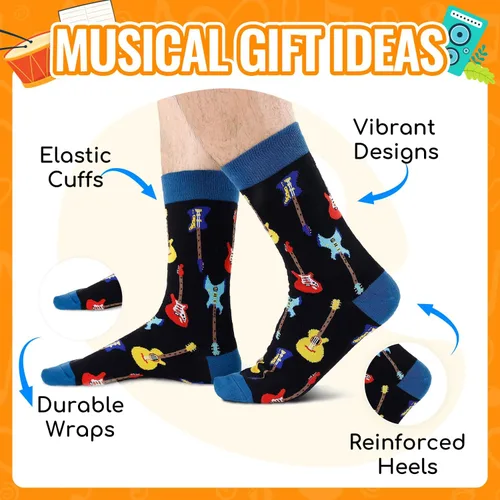 Vista 2 de HAPPYPOP Calcetines novedosos para hombre, calcetines de bolos de golf con bandera estadounidense, doctor, enfermera, optometría, música, regalos