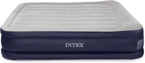 Vista 2 de Colchón de aire elevado Intex Dura-Beam serie estándar, de lujo, con apoya almohadas y funda en relieve suave para mayor comodidad