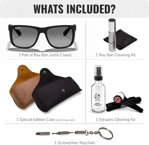 Vista 2 de Ray-Ban RB4165 JUSTIN CLASSIC - Gafas de sol de forma cuadrada con kit oficial de gafas