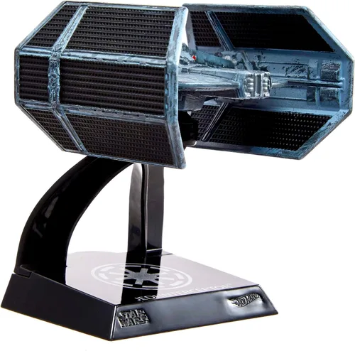 Vista 3 de Hot Wheels Star Wars Starships Select Premium Diecast Darth Vader TIE Advanced, incluye 1 vehículo, 1 soporte de exhibición