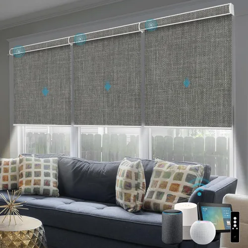 Vista 33 de SmartWings Persianas motorizadas con control remoto para ventanas, persianas enrollables Matter 100% opacas, automáticas, eléctricas inteligentes