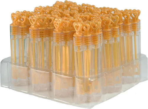 Vista 5 de GIFTEXPRESS Varitas de burbujas para fiesta, paquete de 96 mini palitos de burbujas de 4.25 pulgadas de alto, color dorado, tubo de 0.2 onzas