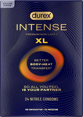 Vista 13 de Durex Intense Ultra Lube - Preservativos sin látex, condones ultrafinos lubricados con lubricante de silicona, sin látex, nitrilo premium, 10
