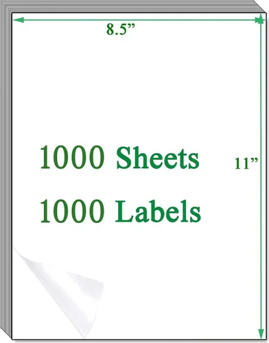 Vista 11 de 2" x 4" Shipping Labels, Printable White Sticker Labels for Laser/Inkjet Printer Mailing Labels 8.5"*11" US Letter-White, 10 per Sheet Total 1000