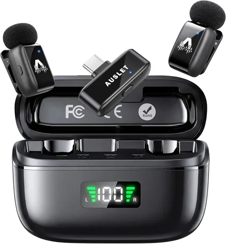Vista 10 de SX29 Micrófono Lavalier inalámbrico para iPhone 17/16/15 y Android, mini micrófono USB-C Plug & Play, reducción de ruido AI, micrófono magnético