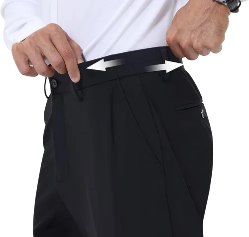 Vista 3 de Lion Nardo Mens Stretch Dress Pants Slim Fit Dress Pants for Men Expandable Waist Casual Dress Pants Athletic Golf Pants