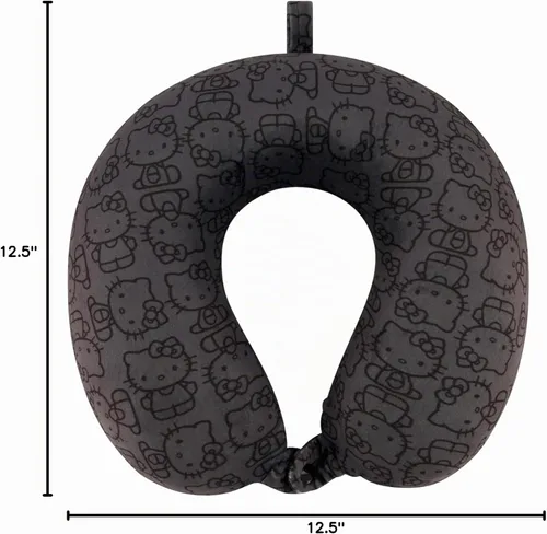 Vista 7 de FUL Hello Kitty - Almohada para el cuello, color negro Accesorios de viaje de espuma viscoelástica para avión, automóvil y oficina, cómodos