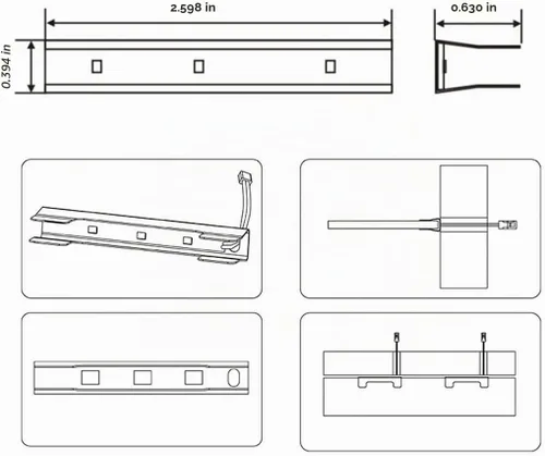Vista 9 de AIBOO Kit de iluminación LED para estante de vidrio para iluminación lateral trasera con cable flexible y clip con control remoto RF (8 luces, RGB)
