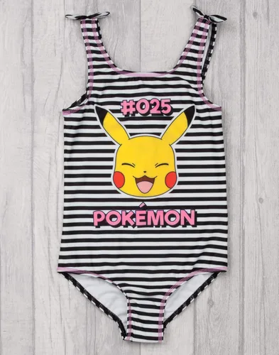 Vista 2 de Pokemon Bañador Niñas Pikachu Traje de Baño Blanco y Negro Niños, Multicolorido
