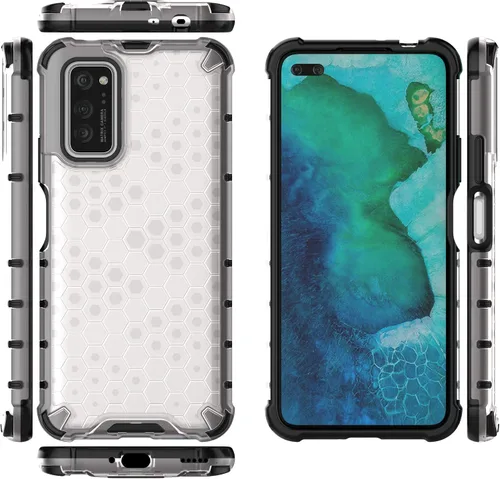 Vista 152 de Pzwoxukhov Funda compatible con Huawei Nova 3i, compatible con Huawei P Smart+ 2018 Honeycomb Anti-Drop Shock-Absorbing Case Negro