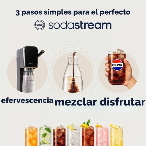 Vista 6 de SodaStream Máquina de agua con gas Art (negro) con CO2 y botella apta para lavavajillas