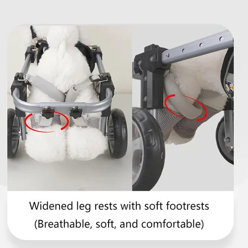 Vista 6 de Dog Wheelchair for Back Legs,Lightweight 2/4 Wheels Pet Wheelchair,Disabled Hind Legs Walking Stable Dog Cart,Adjustable, Quiet and Wear-Resistant
