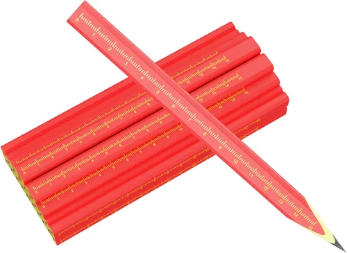Vista 5 de KR. LIF 25 lápices de carpintería para construcción, lápiz de marcado de carpintero para carpintería, herramienta de marcado de hormigón