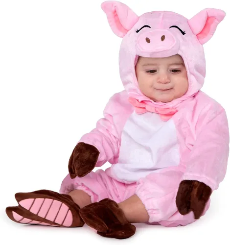 Vista 3 de Spooktacular Creations Disfraz de cerdo unisex para bebé disfraz de animal de cerdo para Halloween fiesta de truco o trato disfraz de fiesta 12-18