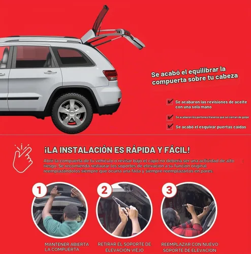Vista 4 de 2 piezas de soportes de elevación trasera de 20.37 pulgadas compatibles con NISSAN 2008-2013 ROGUE / 2014-2015 ROGUE SELECT para portón trasero