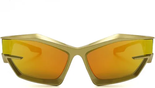 Vista 2 de Gafas de sol envolventes de moda para hombres y mujeres, a la moda, geniales, deportivos, ojo de gato, gafas de sol Y2K futuristas con espejo