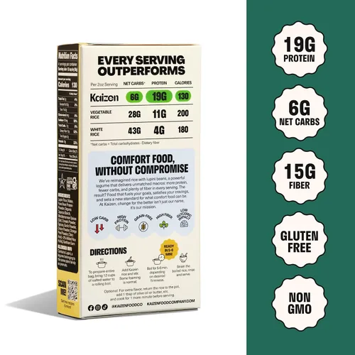 Vista 6 de Kaizen - Arroz mediterráneo keto bajo en carbohidratos, alto en proteínas (20g), apto para dieta cetogénica, sin gluten, a base de plantas, hecho