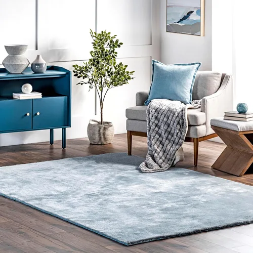 Vista 9 de nuLOOM Alfombra de Área Cuadrada de 6 pies Cozy Plush SuperiorWash, Lavable a Máquina, Antideslizante, Alfombra Shag Suave y Esponjosa para Sala