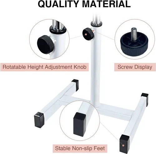 Vista 4 de Reposapiés de pedicura, silla de pedicura ajustable en altura, taburete de pedicura antideslizante para masaje, oficina o hogar, color negro