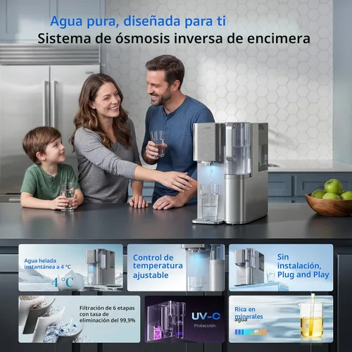 Vista 2 de Filtro de agua por ósmosis inversa de mostrador ADD6928DG/37 de Philips, dispensador de agua fría y caliente, sistema purificador dispensador