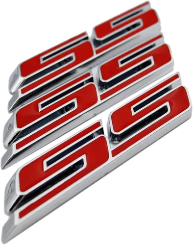Vista 6 de Set de 3 unidades de placa pequeña con insignia SS autoadhesiva, con letras inclinadas, para Chevy IMPALA COBALT Camaro 2010 2011 2012 2013 2014