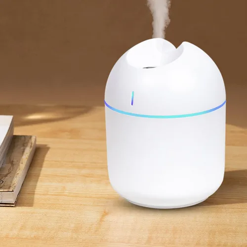 Vista 9 de Humidificador pequeño humidificador de aire de niebla fría, funcionamiento silencioso, apagado automático, mini humidificador con luz LED