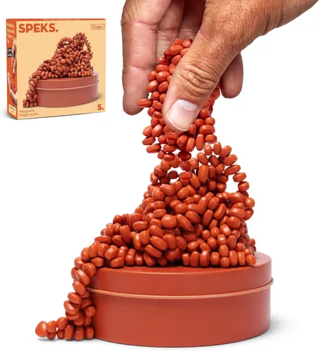 Vista 10 de Speks Crags Original - Masilla de ferrita, + de 500 piedras de ferrita en una lata, juguete de escritorio sensorial antiestrés p/la ansiedad, Coral